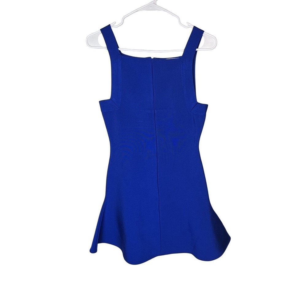 Elliatt Royal Blue Bandage Knit Peplum Top Square Neck Sleeveless Medium